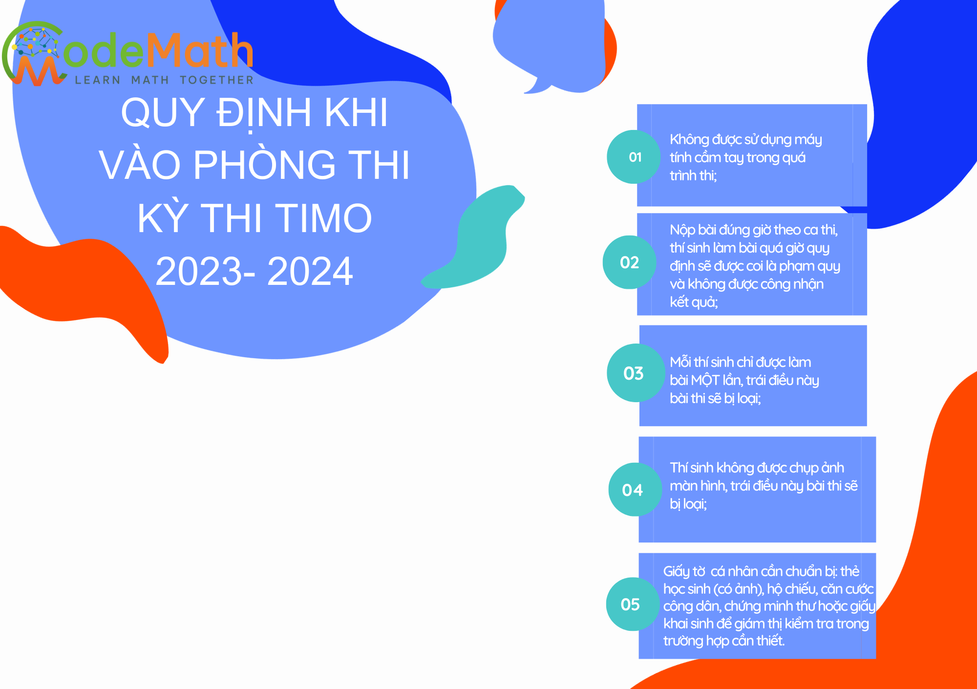 QUY ĐỊNH THI TOÁN HỌC QUỐC TẾ TIMO 2023 – 2024