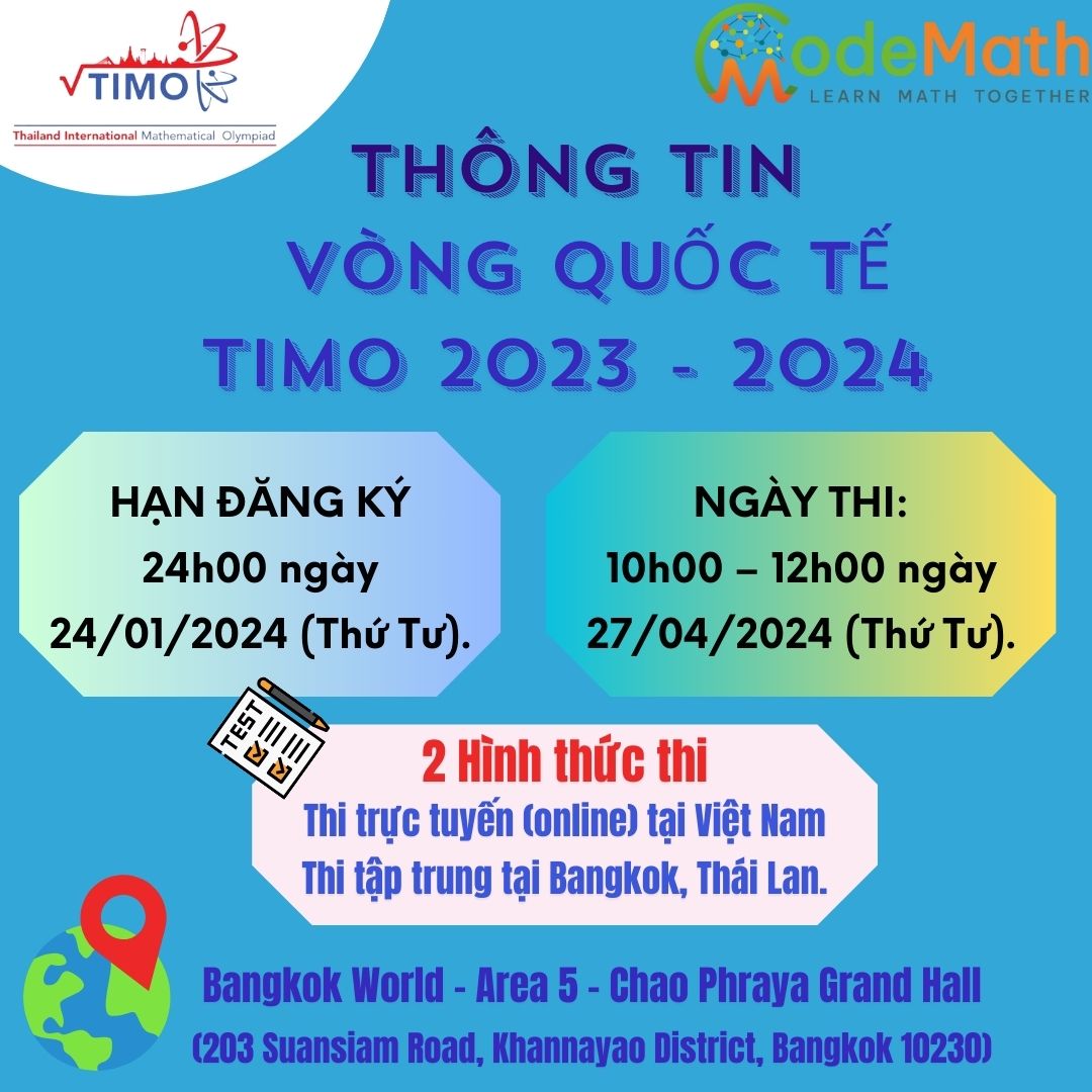 CÁCH THỨC ĐĂNG KÝ VÒNG QUỐC TẾ TIMO 2023-2024