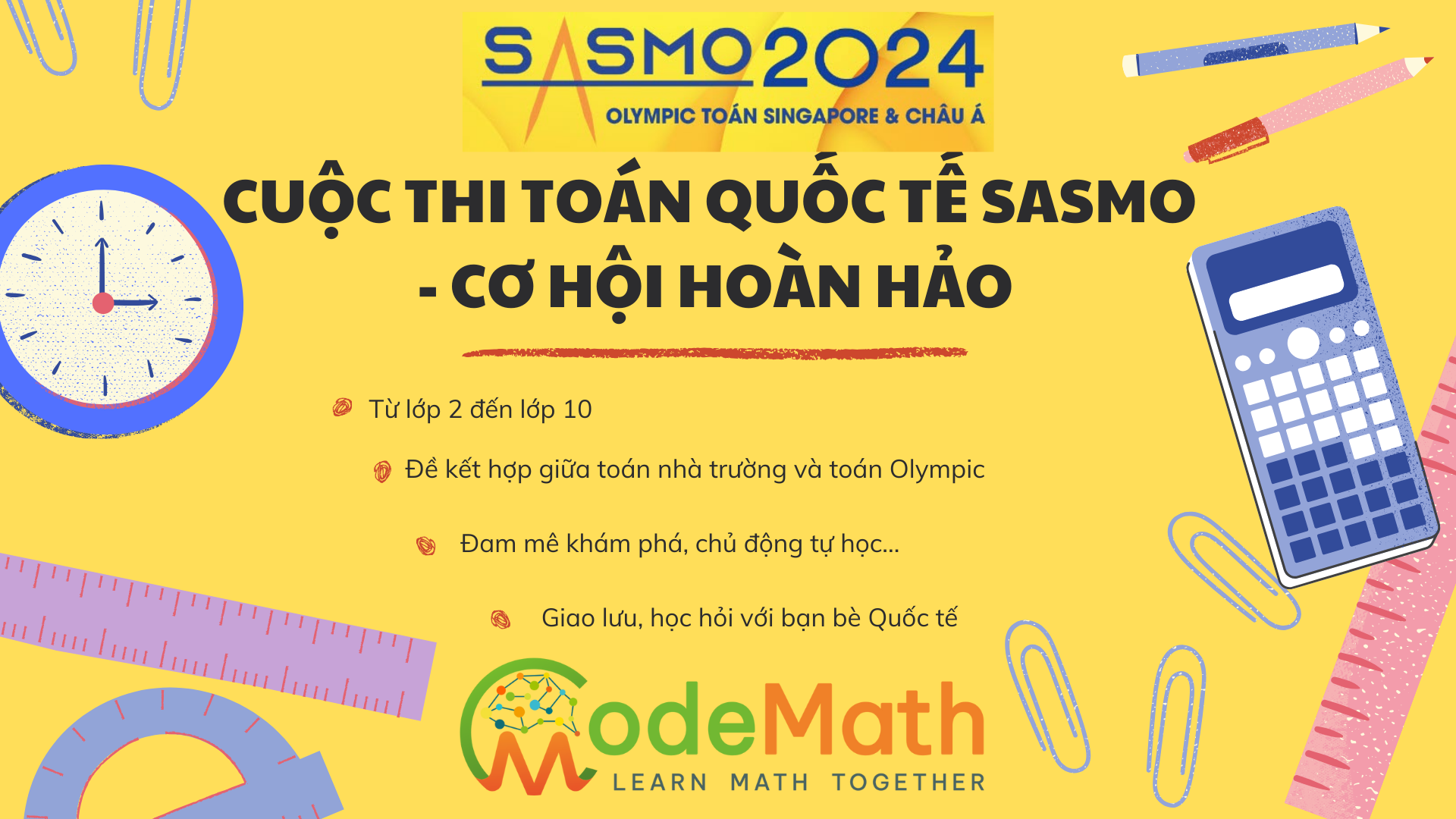 CUỘC THI TOÁN QUỐC TẾ SASMO – CƠ HỘI HOÀN HẢO